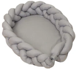 MamaLoes Amy Pure Grijs 2-in-1 Babynest En Braided Bedbumper 80661 -Baby Thuis Verkoop mamaloes amy pure grijs 2 in 1 babynest en braided bedbumper 80661