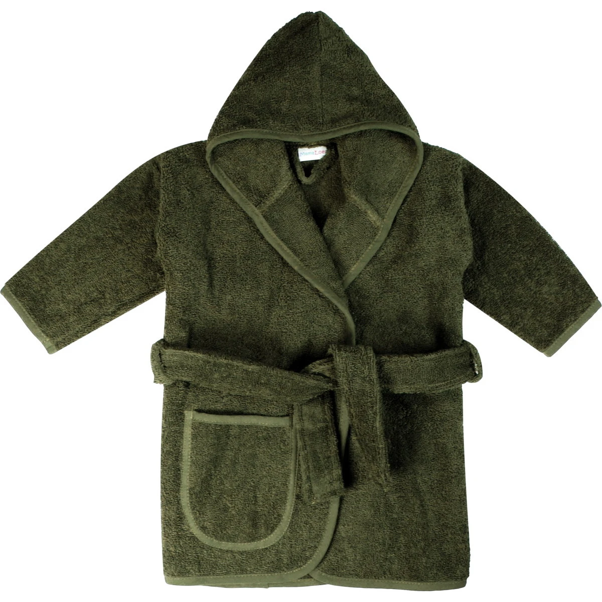 MamaLoes Badstof Groen 0-1jr Badjas ML010307 5 MamaLoes Badstof Groen 0-1jr Badjas ML010307 - Afbeelding 3