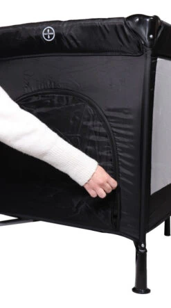 Ding Deluxe Grey Campingbedje Incl. Bodemverhoger -Baby Thuis Verkoop mamaloes ding deluxe black campingbedje incl. bodemverhoger 7 1