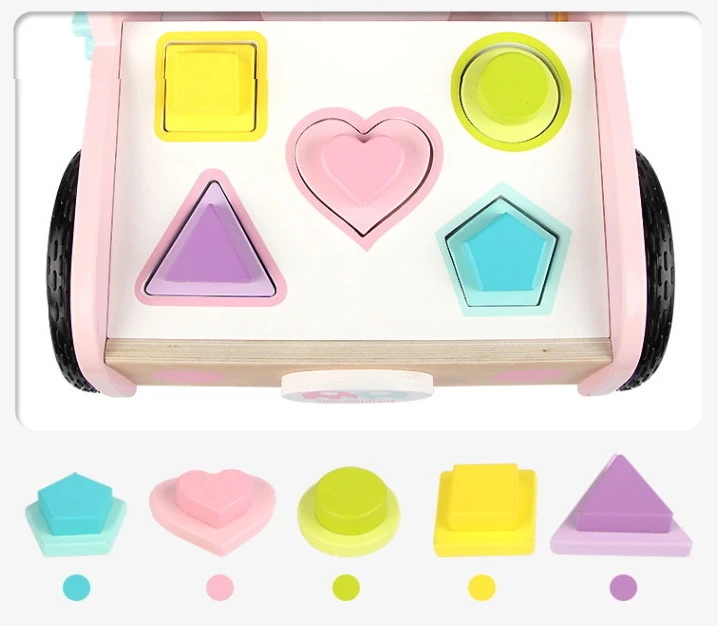 Eco Toys Roze Houten Activiteiten Loopwagen HC494888 9 Eco Toys Roze Houten Activiteiten Loopwagen HC494888 - Afbeelding 7