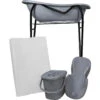 MamaLoes Grijs Badset Incl. Zwarte Badstandaard -Baby Thuis Verkoop mamaloes grijs badset incl. zwarte badstandaard wit kussen