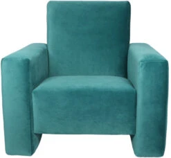 Ding Jamie Velvet Petrol Kinderfauteuil DI-34205