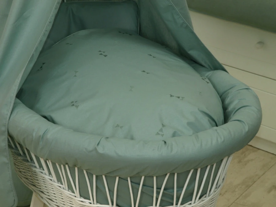 MamaLoes Pure Stonegreen Deluxe Wit Baby Wiegje 80635 4 MamaLoes Pure Stonegreen Deluxe Wit Baby Wiegje 80635 - Afbeelding 2