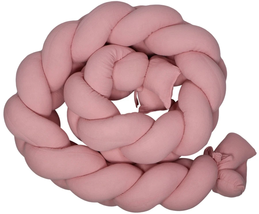 MamaLoes Soft Cotton Licht Roze 210 Cm Braided Bedbumper ML020506 - Afbeelding 3