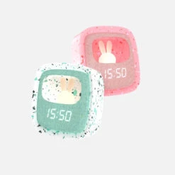 MOB Billy Terrazzo Grenadine Klok En Nachtlampje BILLY-GRENA-01 -Baby Thuis Verkoop mob billy terrazzo klok en nachtlampje sfeer 1