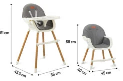 Momi Flovi Light Grey/White 2-in-1 Kinderstoel KRKA00020 -Baby Thuis Verkoop momi flovi afmetingen wit