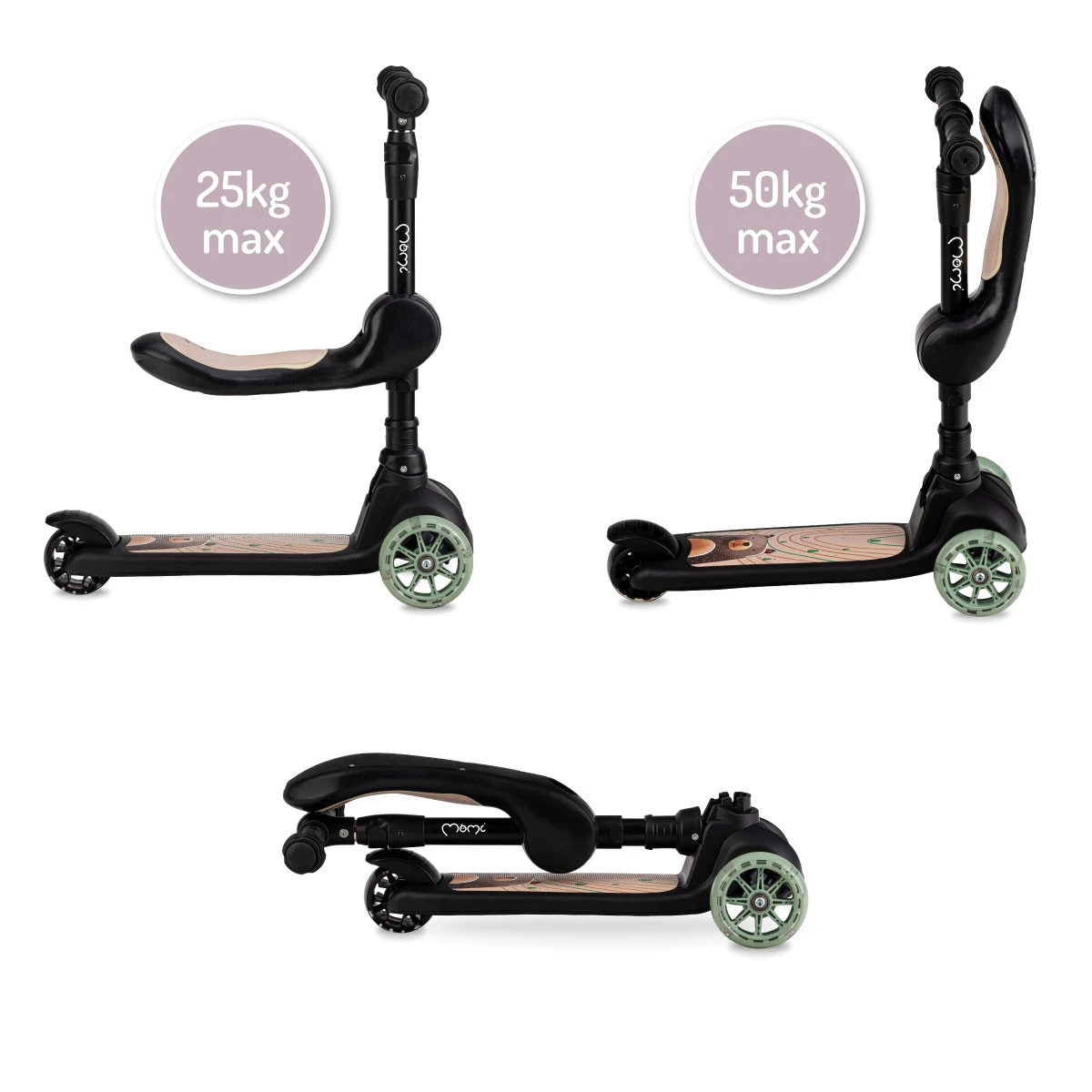 Momi Kiuru Black 2-in-1 Step/Loopfiets HUBA00035 14 Momi Kiuru Black 2-in-1 Step/Loopfiets HUBA00035 - Afbeelding 12