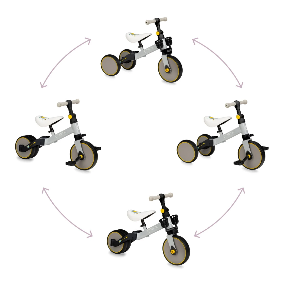 Momi Loris Grey/Yellow 4-in-1 Ride-On Loopfiets ROBI00040 11 Momi Loris Grey/Yellow 4-in-1 Ride-On Loopfiets ROBI00040 - Afbeelding 9