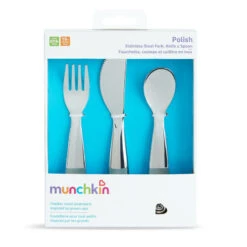 Munchkin Polish Silver 3-Delig Bestek Set 011211 8 Munchkin Polish Silver 3-Delig Bestek Set 011211 -Baby Thuis Verkoop munchkin polish 3 delig bestek set 011211