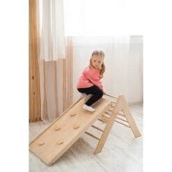 Luna Toys Naturel Houten Klimrek Met Glijbaan LU-36950 19 Luna Toys Naturel Houten Klimrek Met Glijbaan LU-36950 -Baby Thuis Verkoop natural 3