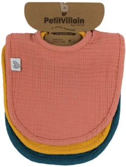 Petit Villain Hydrofiel Okergeel/Oudroze/Petrol 3 Stuks Slabber -Baby Thuis Verkoop petit villain hydrofiel okergeel oudroze petrol 3 stuks slabber 2