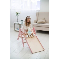 Luna Toys Roze Houten Klimrek Met Glijbaan LU-36974 -Baby Thuis Verkoop pink 4