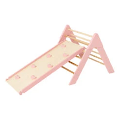 Luna Toys Roze Houten Klimrek Met Glijbaan LU-36974