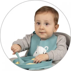 Sevibaby Grijs Silicone Bord Met Zuignap 525-13 -Baby Thuis Verkoop sevibaby turquoise silicone bestek 509 15 4