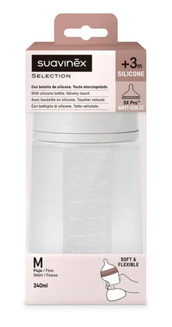 Suavinex Essence Transparant Medium Flow 240 Ml Silicone Fles SXSEX20081214 -Baby Thuis Verkoop suavinex essence transparant medium flow 240 ml silicone fles sxsex20081214 3