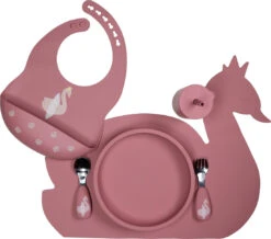 Tryco Dusty Rose Siliconen Bord TR-392818 -Baby Thuis Verkoop swan dusty rose silicone collection 01 3