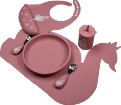 Tryco Dusty Rose Siliconen Bord TR-392818 -Baby Thuis Verkoop swan dusty rose silicone collection 02 3