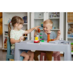 Tega Baby Teggi Grey/Old Rose/Turquoise Multifun 3-in-1 Tafel Met Twee Stoeltjes TI-011-174 -Baby Thuis Verkoop tega baby teggi turquoisenavygrey multifun 3 in 1 tafel 2