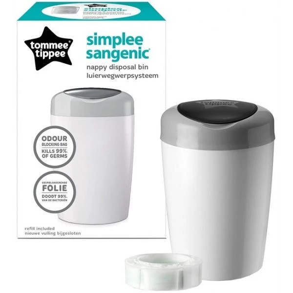 Tommee Tippee Simplee Sangenic Tub Wit/Grijs Luieremmer 87003103 (eco) 4 Tommee Tippee Simplee Sangenic Tub Wit/Grijs Luieremmer 87003103 (eco) - Afbeelding 2