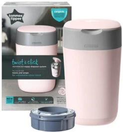 Tommee Tippee Twist & Click Gentle Pink Luieremmer 85100202 (eco) -Baby Thuis Verkoop tommee tippee twist click gentle pink luieremmer 85101301 2 1